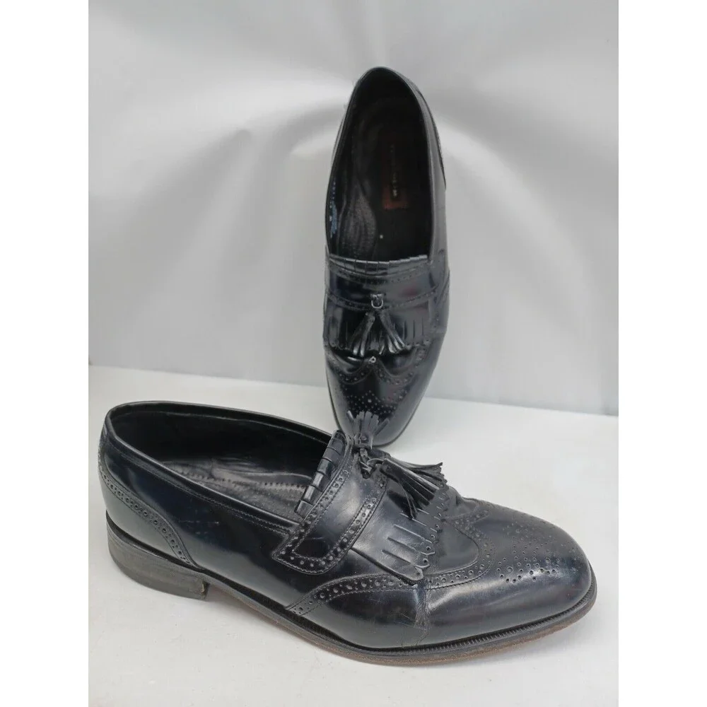 Florsheim Imperial Mens Dress Shoes Wingtip Kiltie Tassel Loafers Black 12M
